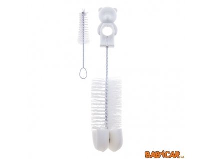 CANPOL BABIES kartáč na čištění láhví s hubkou Bílá Medvěd