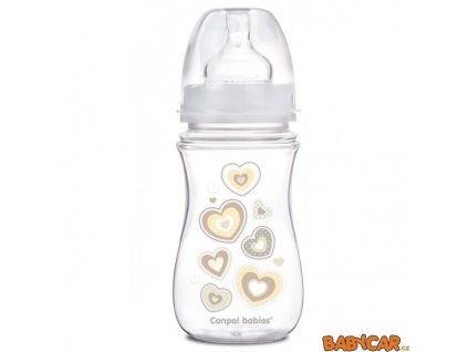 CANPOL BABIES láhev se širokým hrdlem NEWBORN BABY 240ml Bílá