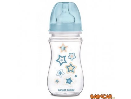 CANPOL BABIES láhev se širokým hrdlem NEWBORN BABY 240ml Modrá