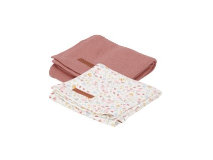 LittleDutchMultifunkcniPlenaSwaddle70x70cm2ksKvetinyAMotyliPink