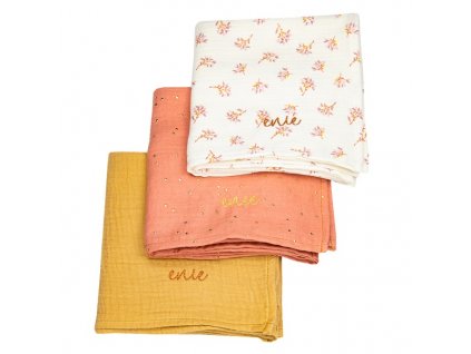 EnieBabyMuselinovePleny70x70cm3ksRoseAndCaramel