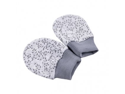 EnieBabyNovorozeneckeRukavickyGreyLeaves