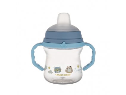 CanpolBabiesHrnecekSeSilikonovymPitkemFirstCupBonjourParis150mlModra