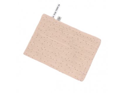 LassigZinkaMuslinWashGlove3ksDotsPeachRose