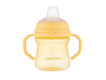 CanpolBabiesHrnecekSeSilikonovymPitkemfirstCup150MlZluta