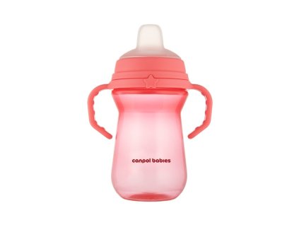 CanpolBabiesHrnecekSeSilikonovymPitkemfirstCup250MlRuzova