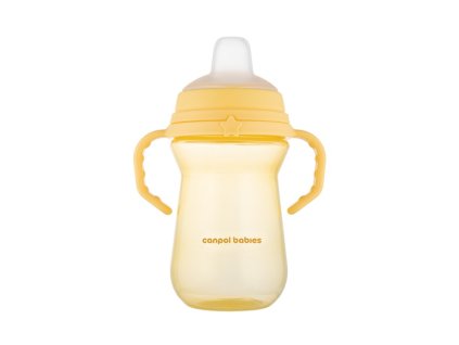CanpolBabiesHrnecekSeSilikonovymPitkemfirstCup250MlZluta