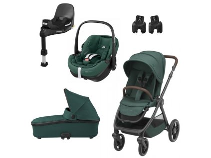 MaxiCosiSetKocarekOxfordKorbaOriaPebble360Pro2FamilyFix360ProAdapteryEssentialGreen