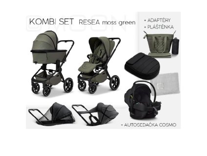 MoonKombinovnyKocarekReseaPlusKombiSet2025MossGreen