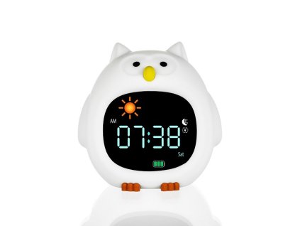 ZopaSilikonovyDetskyBudikSNocnimSvetlemAHudbouOwl