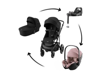 BritaxRomerKombinovanyKocarekSmile5zSpaceBlackBabySafeProVarioBaseDustyRose