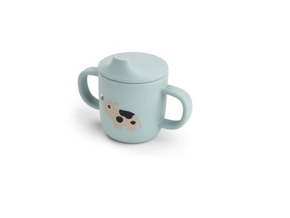 done by deer silikonovy hrnecek s pitkem tiny farm modry