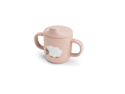 done by deer silikonovy hrnecek s pitkem tiny farm ruzovy