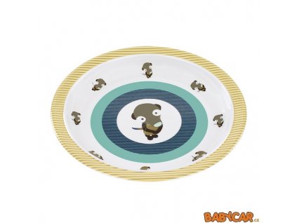 LÄSSIG dětský talíř PLATE WITH SILICONE Wildlife Meerkat DOPRODEJ!