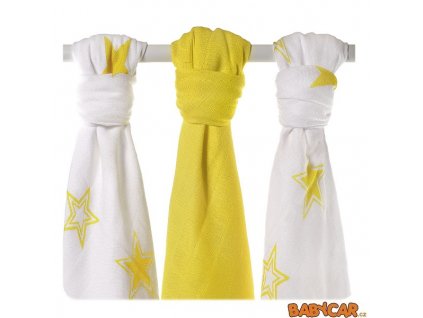 KIKKO bambusové pleny XKKO®BMB 70x70cm 3ks Lemon Stars Mix DOPRODEJ!