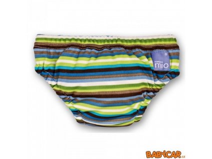 BAMBINO MIO koupací kalhotky SWIM NAPPY S 5-7kg Brown Stripe