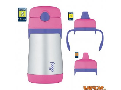 THERMOS kojenecká termoska FOOGO 290ml + 1,2,3 stupeň Růžová