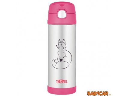 THERMOS dětská termoska s brčkem 470ml Liška