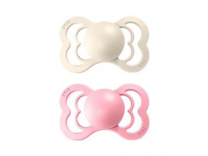 BibsDudlikyZPrirodnihoKaucukuSupreme2ksIvoryBabyPink
