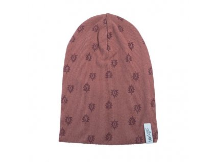 LodgerBavlnenaCepiceBeaniePrintRibRosewood