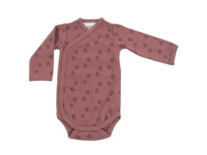 LodgerBodyRomperPrintRibLongSleevesRosewood