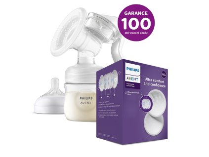 Philips AVENT Odsávačka mat. mlieka manuálna + Vložky do podprsenky jednorazové 100 ks (Variáns Philips AVENT)