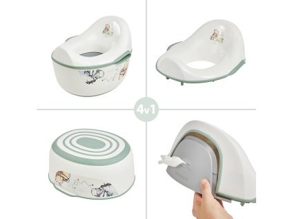 Detský nočník 4v1 "Winnie", Bílá (Variáns Bílá)