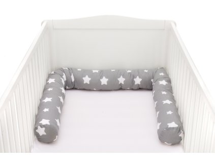 Fillikid Mantinel válec do postýlky Jersey stars grey 190 cm (Variáns stars grey)
