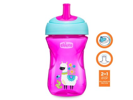 CHICCO Hrnček Advanced so slamkovým náustkom 266 ml ružový 12m+ (Variáns zöld)