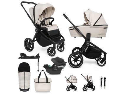 MUUVO Quick 4.0 kombinált babakocsi szett 2az1-ben + CYBEX Aton B2 i-Size gyerekülés + bázis (Variáns Desert sand)