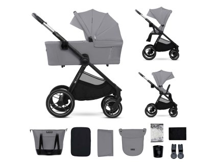 KINDERKRAFT  Nea 2 2 az 1-ben kombinált babakocsi (Variáns Platinum Grey)