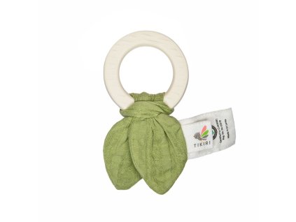 Tikiri Safari – természetes gumiból és biopamutból készült rágóka (Variáns olive green)