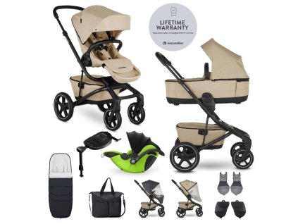 EASYWALKER Jimmey XXL RWS kombinált babakocsi  + gyerekülés KIDDY Evoluna i-size 2 + bázis (Variáns Sand Taupe)