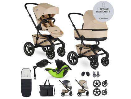 EASYWALKER Jimmey XXL AIR kombinált babakocsi + RWS + gyerekülés KIDDY Evoluna i-size 2 + bázis (Variáns Sand Taupe)