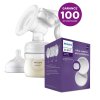 Philips AVENT Kézi mellszívó + Eldobható melltartó betétek 100 db