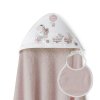 INTERBABY | Kapucnis fürdőlepedő + előke (Variáns Órózsaszín)