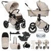 MUUVO kombinált babakocsi Quick Boho szett 2az1-ben + CYBEX Aton B2 i-Size gyerekülés + bázis (Variáns Beige)