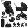 MUUVO Quick SE 2 kombinált babakocsi szett 2az1-ben + CYBEX Aton B2 i-Size gyerekülés  + bázis (Variáns Chromium black)