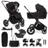 MUUVO Quick SE 2 kombinált babakocsi szett 2az1-ben + CYBEX Aton B2 i-Size gyerekülés  + bázis (Variáns Chromium black)