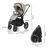 Zopa Move Cross 5 babakocsi szett + Move XL 5 mózeskosár + Ön által választott XM autósülés (Variáns Ivory Beige)