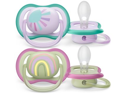 Philips AVENT Cumlík Ultra air obrázok 0-6m dievča (dúha) 2ks (Varianta Philips AVENT Cumlík Ultra air obrázok 0-6m dievča (dúha) 2ks)