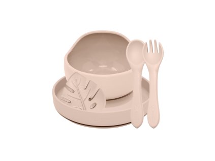 PETITE&MARS Set jedálenský silikónový TAKE&MATCH 4 ks Desert Sand 6m+ (Varianta PETITE&MARS Set jedálenský silikónový TAKE&MATCH 4 ks Desert Sand 6m+)