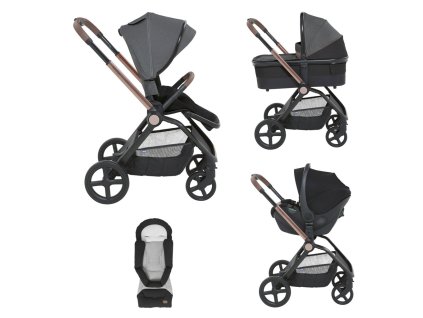 CHICCO Kočík kombinovaný 3v1 Mysa Black Satin (Varianta CHICCO Kočík kombinovaný 3v1 Mysa Black Satin)
