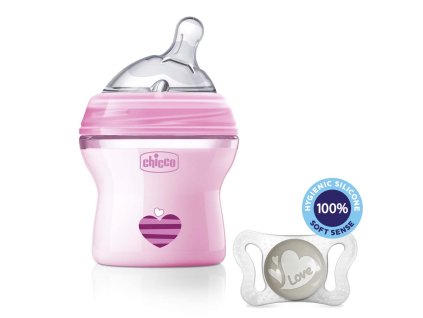CHICCO Fľaša dojčenská Natural Feeling 150 ml, dievča 0m + vzorka Cumlík Physio Micro 0-2m (Varianta CHICCO Fľaša dojčenská Natural Feeling 150 ml, dievča 0m + vzorka Cumlík Physio Micro 0-2m)