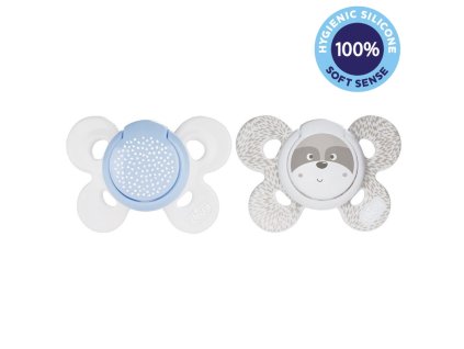 CHICCO Cumlík Physio Comfort silikónový 0-6m chlapec - bodky/mýval 2 ks (Varianta CHICCO Cumlík Physio Comfort silikónový 0-6m chlapec - bodky/mýval 2 ks)