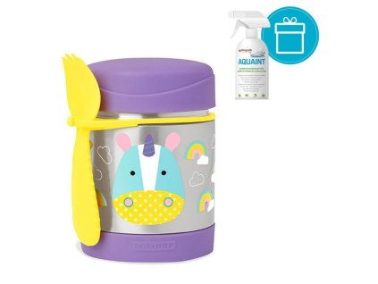 SKIP HOP Zoo Termoska na jedlo s lyžičko/vidličkou Jednorožec 325 ml, 3+ + AQUAINT 500 ml (Varianta SKIP HOP Zoo Termoska na jedlo s lyžičko/vidličkou Jednorožec 325 ml, 3+ + AQUAINT 500 ml)
