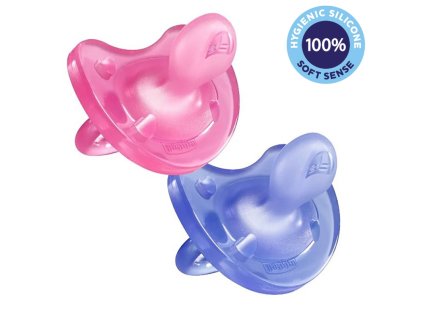 CHICCO Cumlík Physio Soft celosilikónový 16-36m dievča 2 ks (Varianta CHICCO Cumlík Physio Soft celosilikónový 16-36m dievča 2 ks)