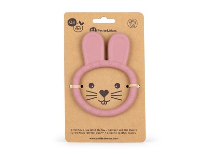 PETITE&MARS Hryzačka silikónová Bunny Dusty Rose 0m+ (Varianta PETITE&MARS Hryzačka silikónová Bunny Dusty Rose 0m+)