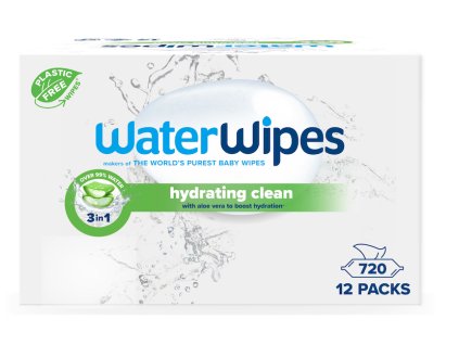 12x WATERWIPES Obrúsky vlhčené Hydrating clean bez obsahu plastov 60 ks ( 720 ks ) (Varianta 12x WATERWIPES Obrúsky vlhčené Hydrating clean bez obsahu plastov 60 ks ( 720 ks ))