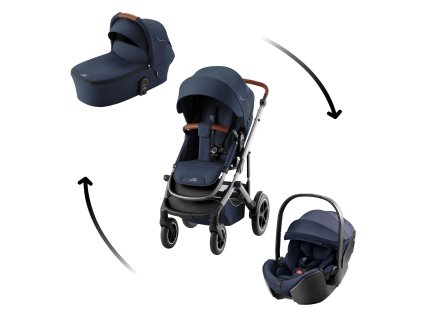 BRITAX RÖMER Set kočík Smile 5Z + hlboká korba + autosedačka Baby-Safe PRO Style (Variáns Night Blue)